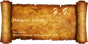 Hangos Ixion névjegykártya
